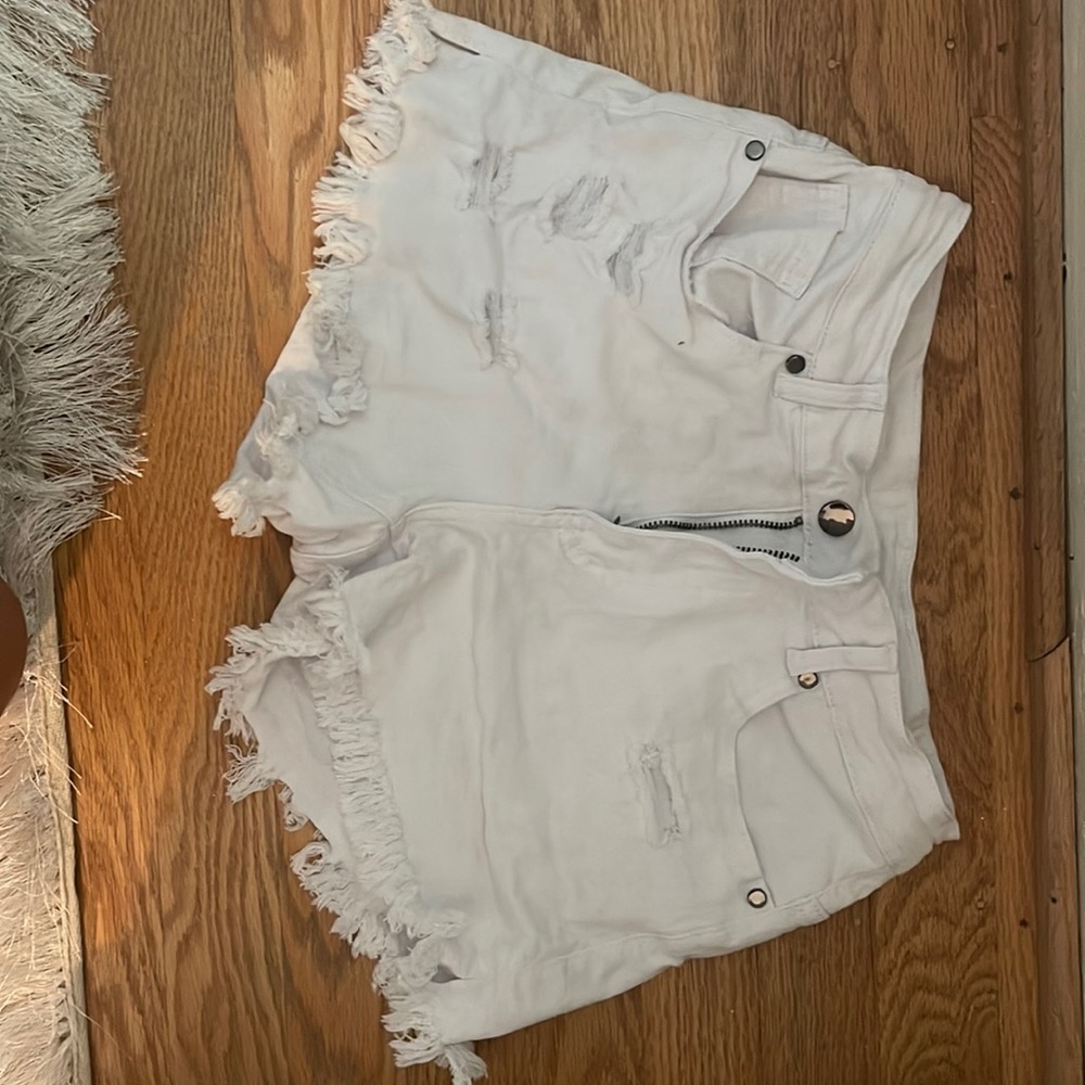cute white jean shorts